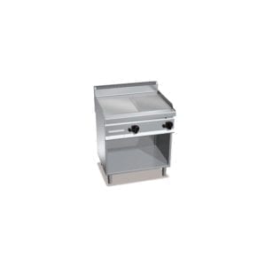 Plaque de cuisson gaz lisse et rainurée 795 x 500 mm sur pieds
