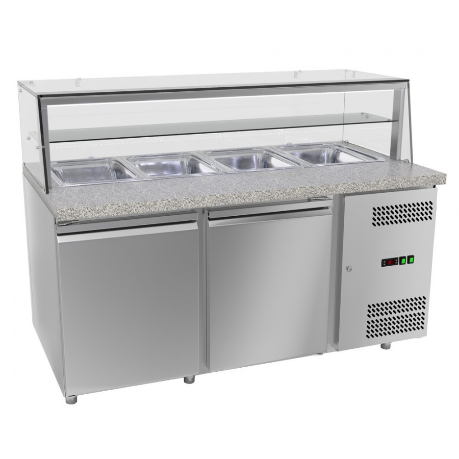Saladette 800 / 2 portes avec Étagères