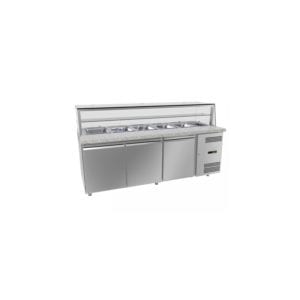 Saladette 800 / 3 portes avec étagère