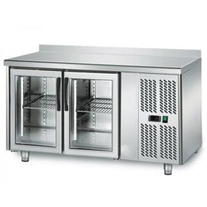 Table réfrigérée 700 vitrée / 2 portes adossées