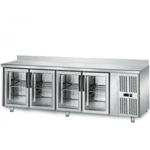 Table réfrigérée 700 vitrée / 4 portes adossées
