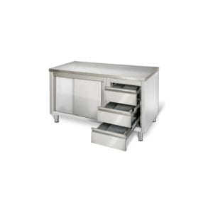 Armoire profondeur 700 1400 mm / 3 tiroirs Droite