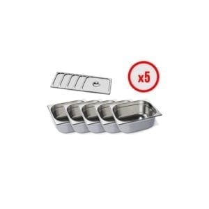 Pack X5 Bac Gastro GN 1/2 + Couvercle (prof. 150mm)