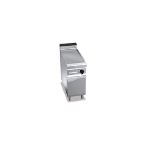 Plaque de cuisson électrique rainurée 396 x 667 mm sur pieds