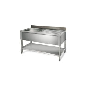 Table de rinçage égouttoir D / 1400 mm 1 évier prof.600