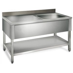 Table de rinçage égouttoir G / 1400 mm 1 évier prof.700