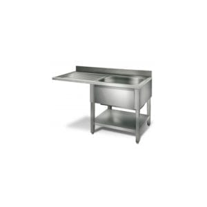 Table lave-vaisselle 1 évier prof.600 - égouttoir G / 1200 mm