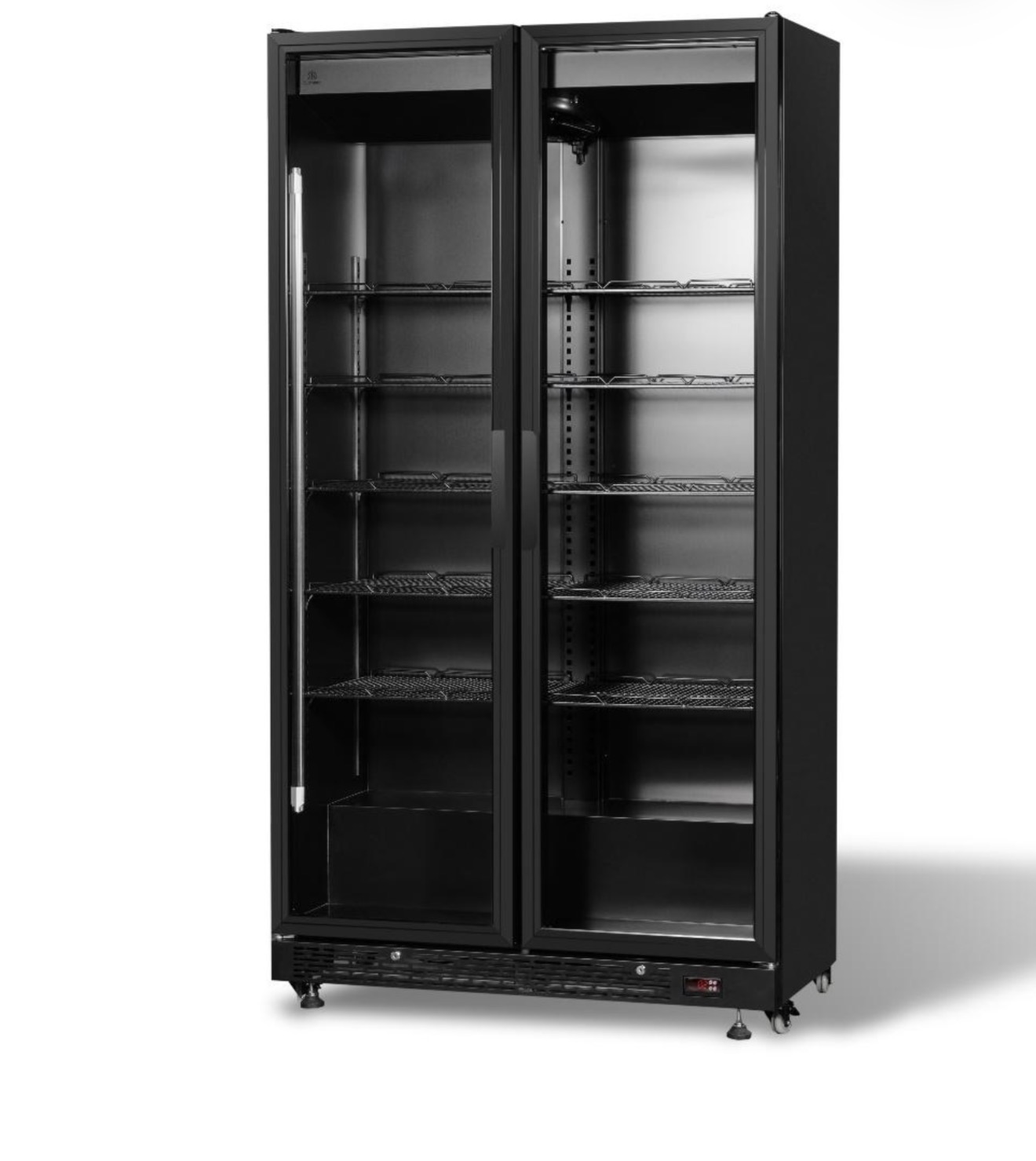 ARMOIRE A BOISSONS 2 PORTES BATTANTES FULL BLACK LED